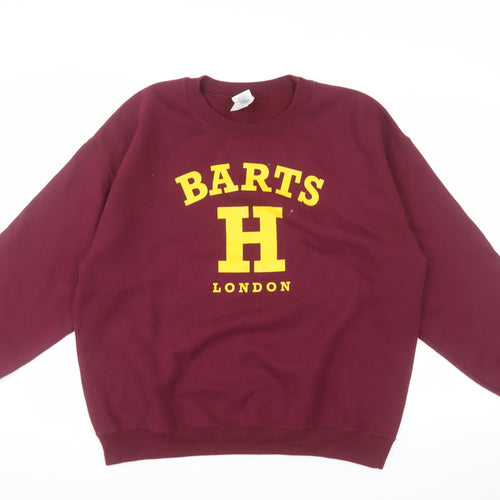 Gildan Men's Red Barts H London Graphic Pullover Sweatshirt Size L