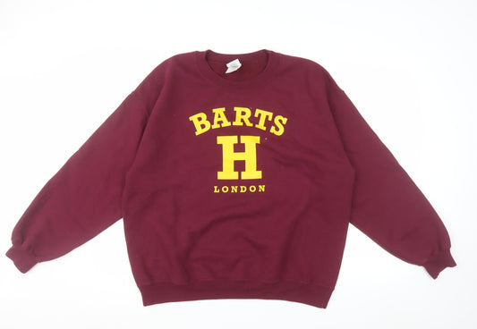 Gildan Men's Red Barts H London Graphic Pullover Sweatshirt Size L