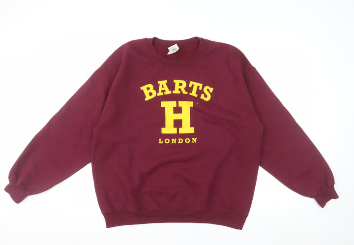 Gildan Men's Red Barts H London Graphic Pullover Sweatshirt Size L