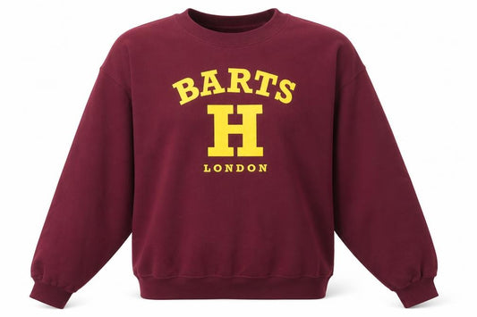 Front view of Gildan Men's Red Barts H London Graphic Pullover Sweatshirt, size L