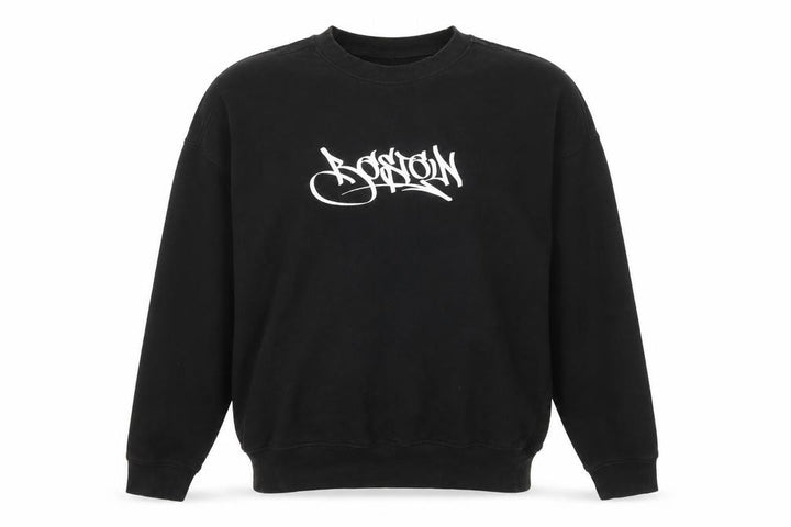H&M Men's Black Oversized Graffiti Print Boston Sweatshirt Size S
