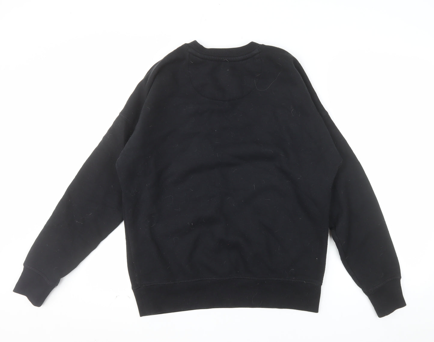 Jack Wills Womens Black Sweatshirt UK 8 Pullover Crew Neck Cotton Blend