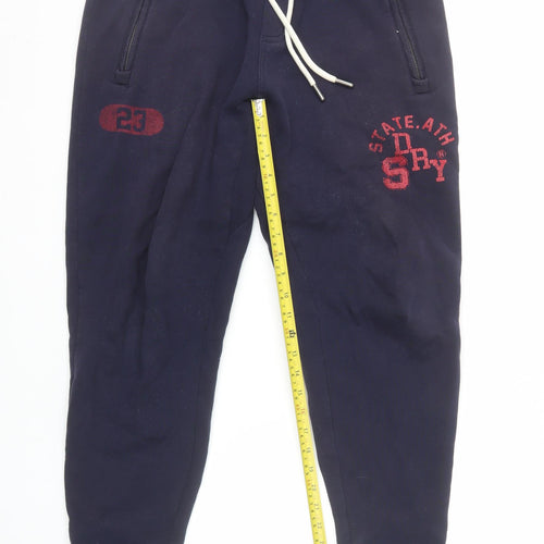 Superdry Men's Navy Blue Jogger Sweatpants Size M Cotton Blend