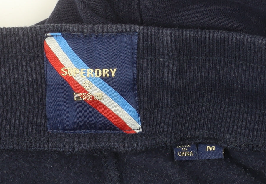 Superdry Men's Navy Blue Jogger Sweatpants Size M Cotton Blend