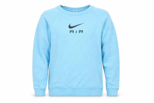Front view of Nike girls’ blue pullover sweatshirt l 147-158cm logo graphic fleece