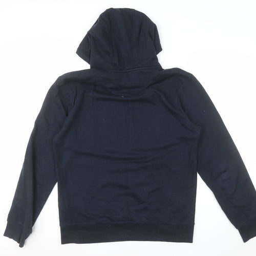 Firetrap Mens Black Pullover Hoodie M Graphic Print Cotton Blend