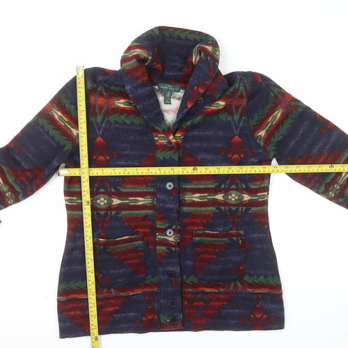 Lauren Ralph Lauren Women’s Multicoloured Aztec Cardigan Hoodie M Cotton Blend
