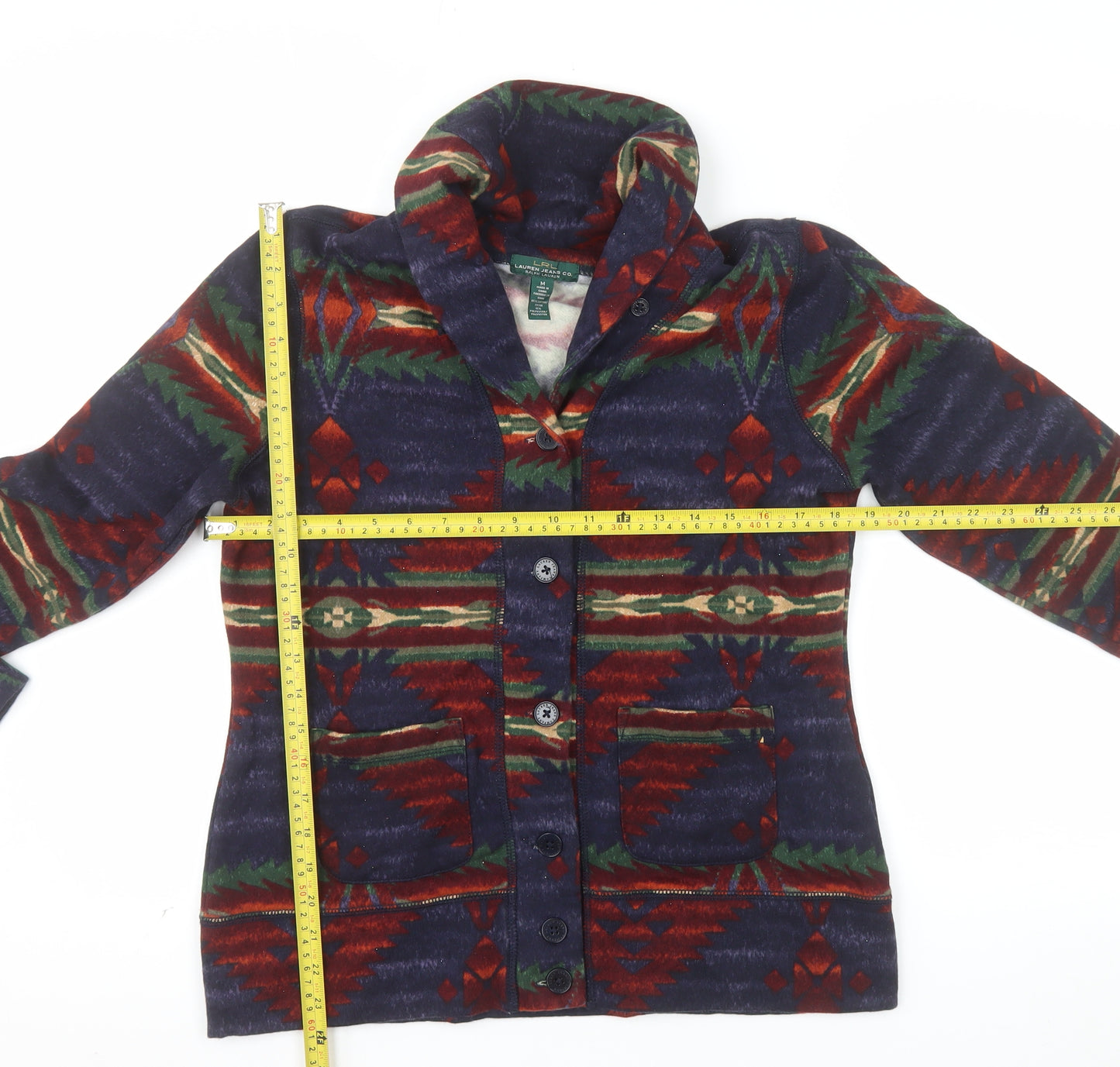 Lauren Ralph Lauren Women’s Multicoloured Aztec Cardigan Hoodie M Cotton Blend