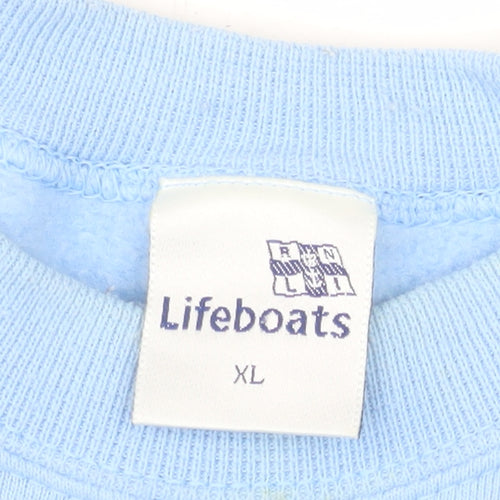 Lifeboats Men's Blue XL Crew Neck Pullover Sweatshirt