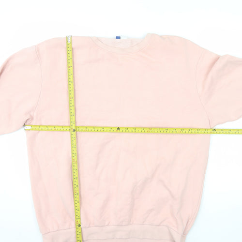 H&M Men’s Pink Crew Neck Pullover Sweatshirt Size L Fleece Cotton Blend