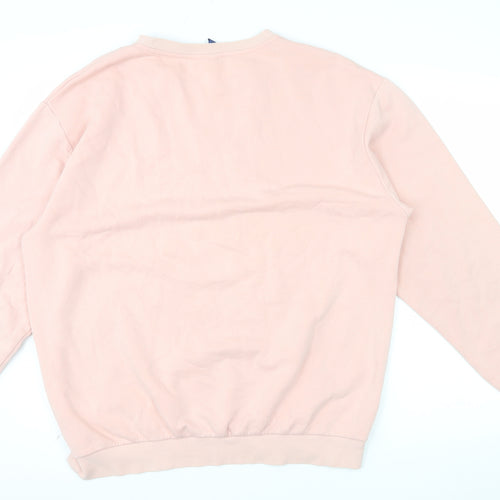 H&M Men’s Pink Crew Neck Pullover Sweatshirt Size L Fleece Cotton Blend
