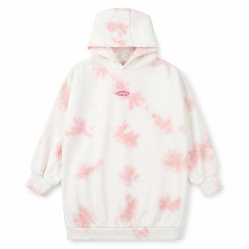 Next Girls Pink Tie Dye Pullover Hoodie 8 Years Regular Fit Fleece