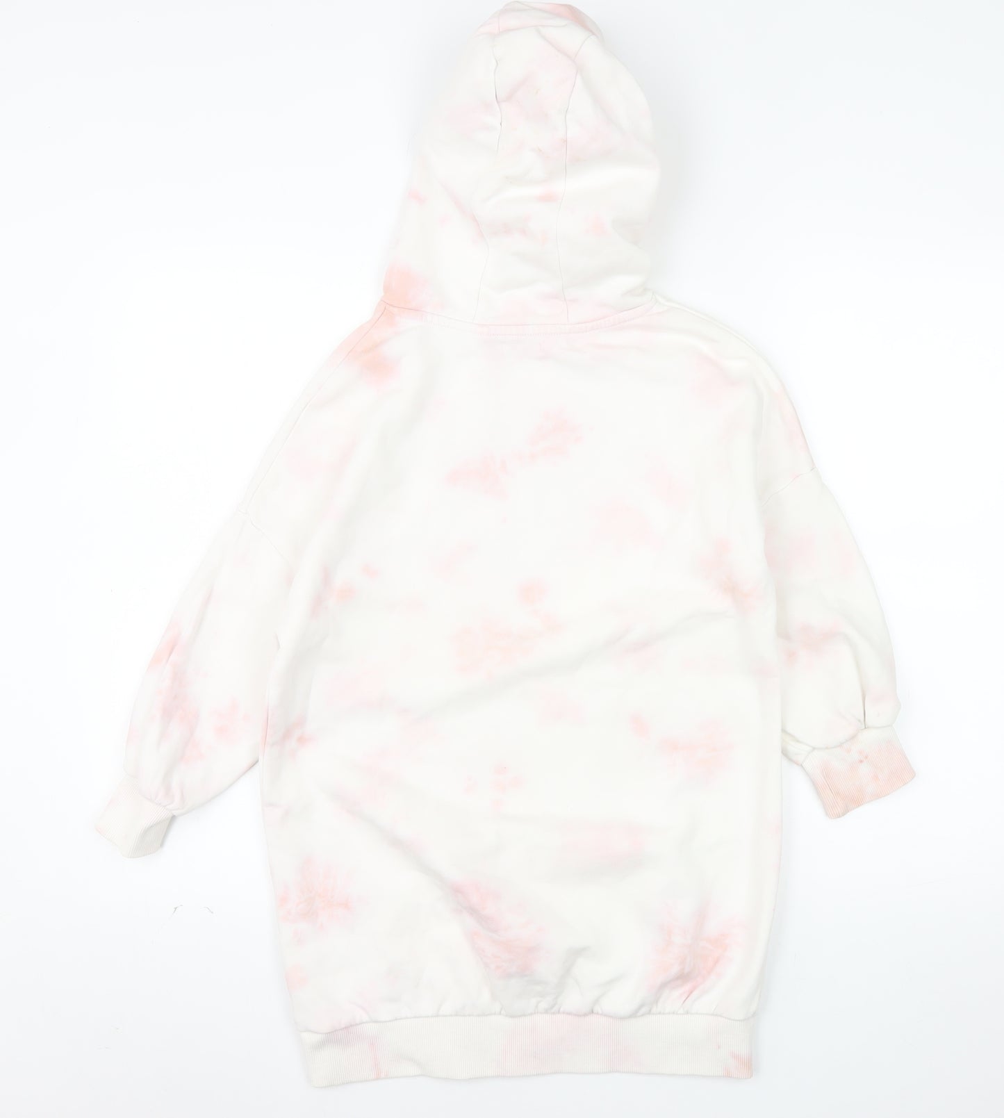 Next Girls Pink Tie Dye Pullover Hoodie 8 Years Regular Fit Fleece