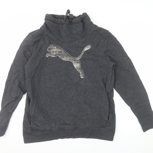Puma Women Dark Grey XL Pullover Sweatshirt with Logo Design