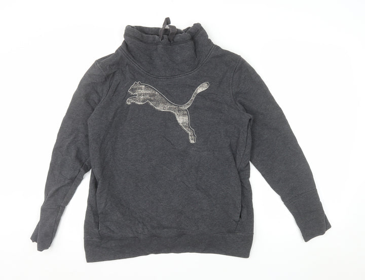 Puma Women Dark Grey XL Pullover Sweatshirt with Logo Design