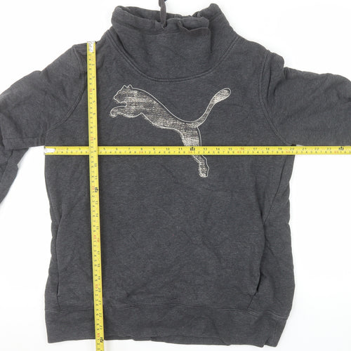 Puma Women Dark Grey XL Pullover Sweatshirt with Logo Design