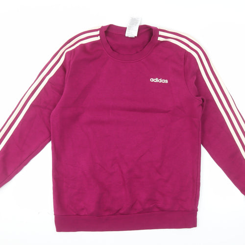 Adidas Womens Magenta Crew Neck Sweatshirt Size M 12-14 Cotton Blend
