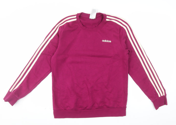 Adidas Womens Magenta Crew Neck Sweatshirt Size M 12-14 Cotton Blend