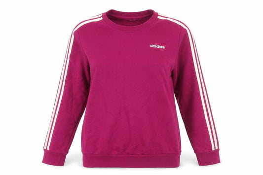 Front view of Adidas women’s magenta crew neck sweatshirt, size M, 12-14 cotton blend