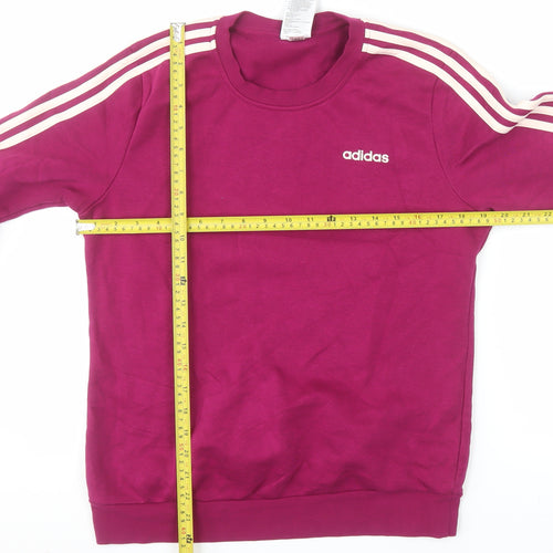 Adidas Womens Magenta Crew Neck Sweatshirt Size M 12-14 Cotton Blend