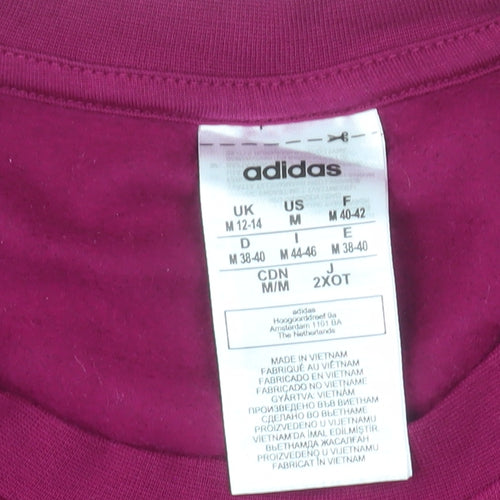 Adidas Womens Magenta Crew Neck Sweatshirt Size M 12-14 Cotton Blend