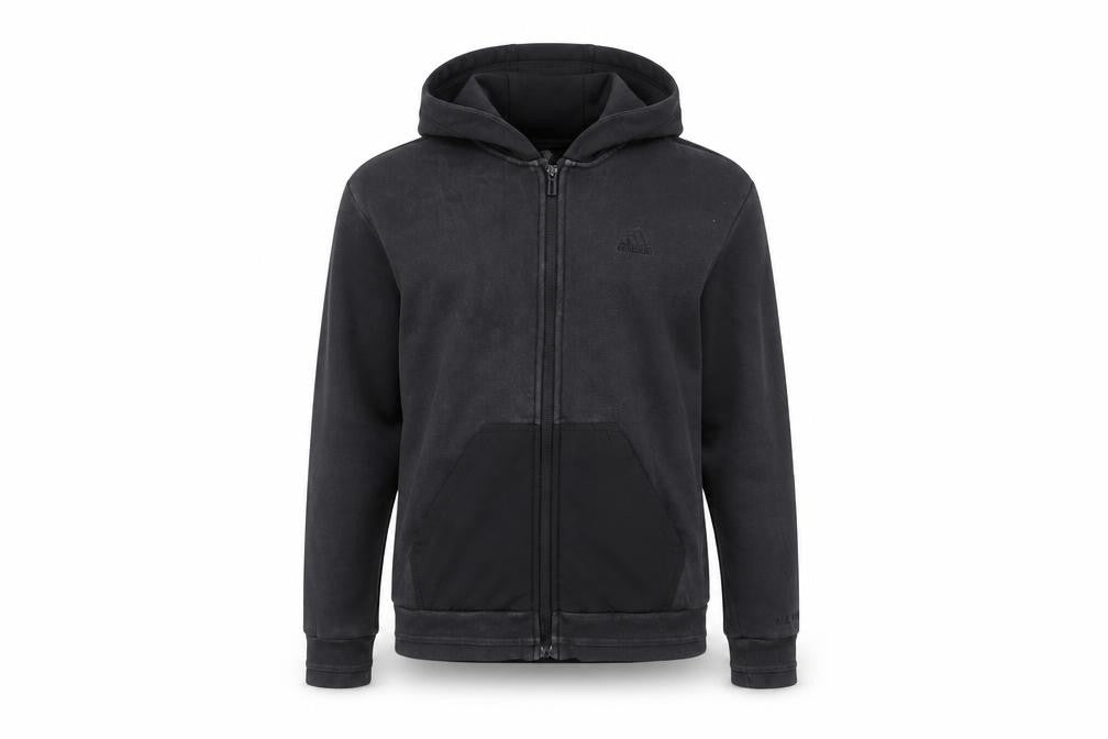 adidas Boys Black Full Zip Hoodie 11-12 Years Regular Fit Hooded Sweatshirt