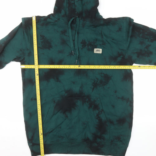 Vans Men’s Green Tie Dye Pullover Hoodie Size L Fleece Regular Fit