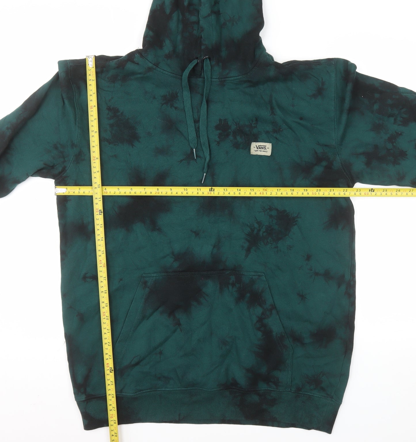Vans Men’s Green Tie Dye Pullover Hoodie Size L Fleece Regular Fit