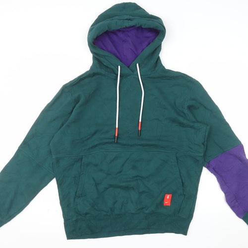 Nike Men's Green Pullover Hoodie M Sports Fleece Hooded Sweatshirt