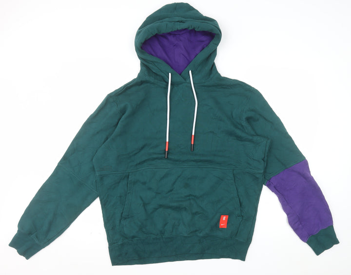 Nike Men's Green Pullover Hoodie M Sports Fleece Hooded Sweatshirt
