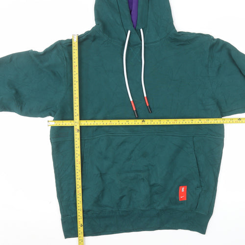 Nike Men's Green Pullover Hoodie M Sports Fleece Hooded Sweatshirt