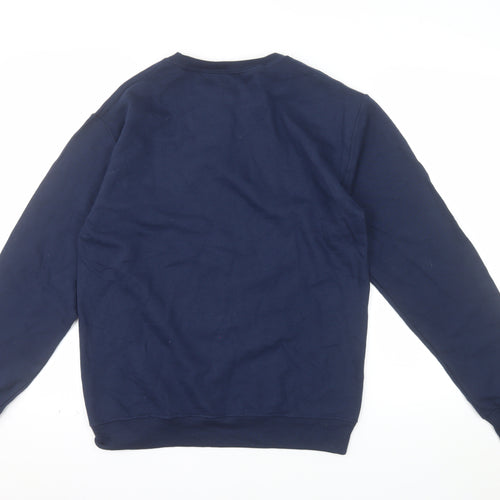 Athletic Works Men's Blue Crew Neck Long Sleeve Pullover Sweatshirt S