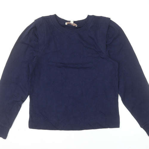 LOFT Women's Navy Blue Crew Neck Pullover Sweatshirt Size S