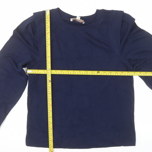 LOFT Women's Navy Blue Crew Neck Pullover Sweatshirt Size S