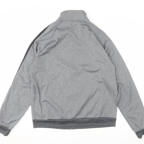 Adidas Men Grey M Track Jacket Full Zip Activewear Polyester