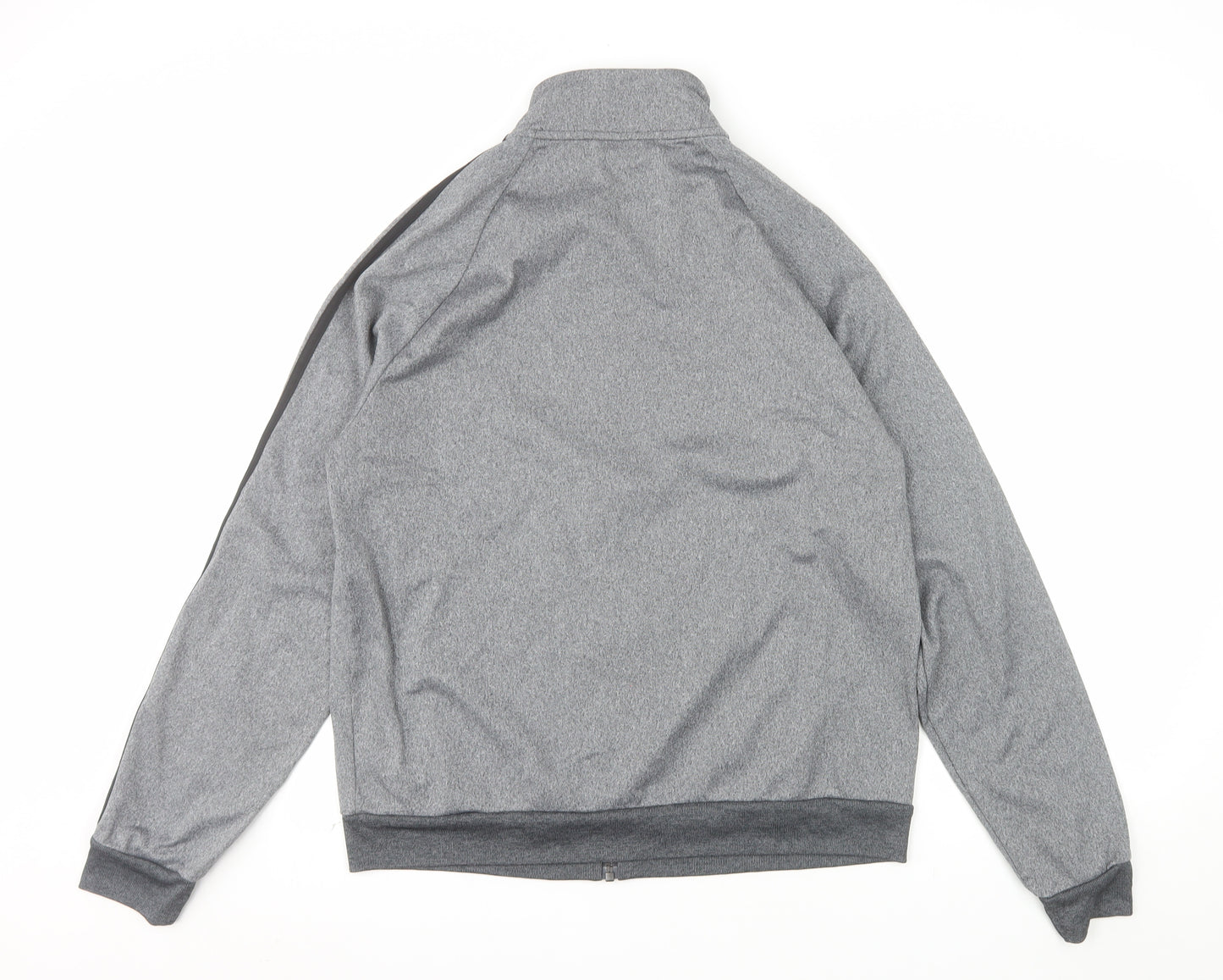 Adidas Men Grey M Track Jacket Full Zip Activewear Polyester