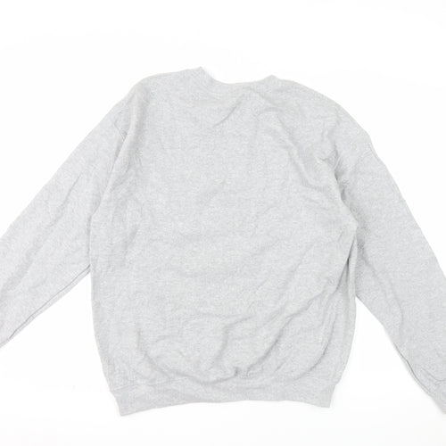Gildan Men's Grey Queen's University Logo Crew Neck Sweatshirt M