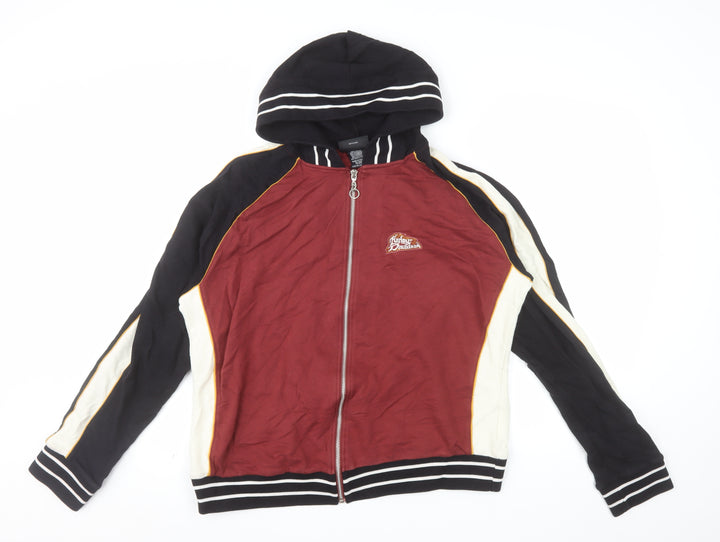 Harley-Davidson Womens Red Black Full Zip Hoodie Size 1W Cotton