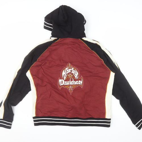 Harley-Davidson Womens Red Black Full Zip Hoodie Size 1W Cotton