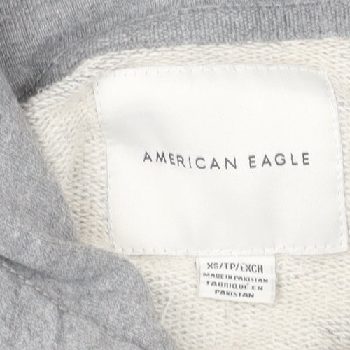 American Eagle Women Grey XS Pullover Hoodie 100% Cotton Casual