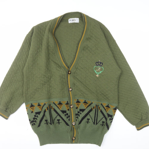 Tobia by Richard Men's Green Aztec Knit Cardigan L