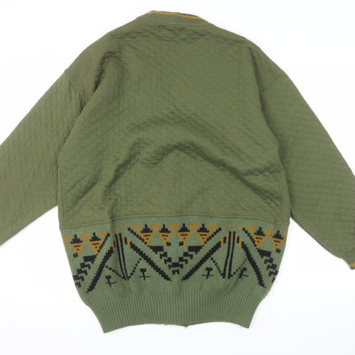 Tobia by Richard Men's Green Aztec Knit Cardigan L
