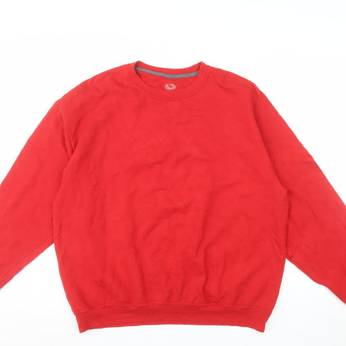 Fruit of the Loom Men's Red XL Crew Neck Pullover Sweatshirt
