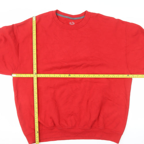 Fruit of the Loom Men's Red XL Crew Neck Pullover Sweatshirt