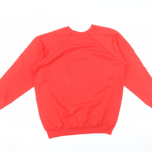 Izod Lacoste Red Crew Neck Sweatshirt Women XL Pullover Logo Vintage