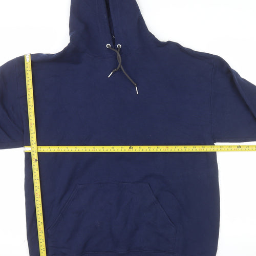Fruit of the Loom Men's Blue Pullover Hoodie L Regular Fit Fleece
