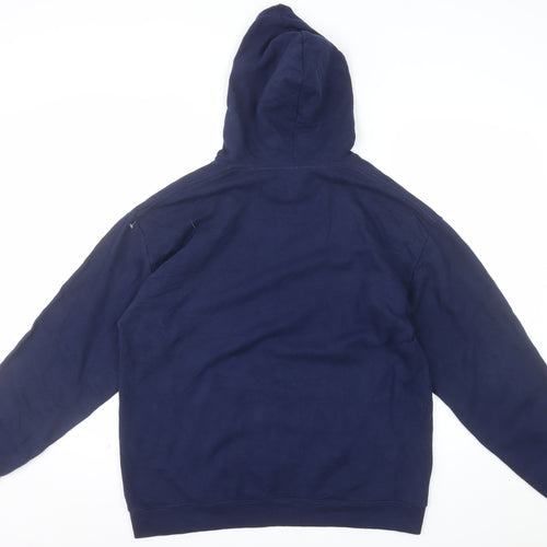 Fruit of the Loom Men's Blue Pullover Hoodie L Regular Fit Fleece