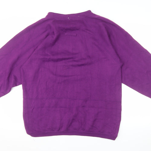 Lauren Brooke Women's Purple Pullover Sweatshirt Size 18W Acrylic Embroidered Floral