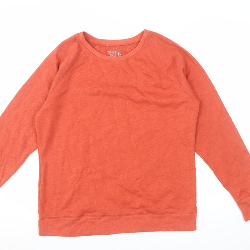 Time and Tru Women's Orange Pullover Sweatshirt Size M (8-10)