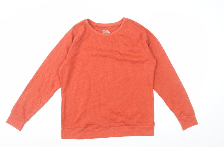 Time and Tru Women's Orange Pullover Sweatshirt Size M (8-10)